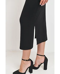 Hello Miz Maternity High-Rise Pencil Midi Skirt with Side Slits