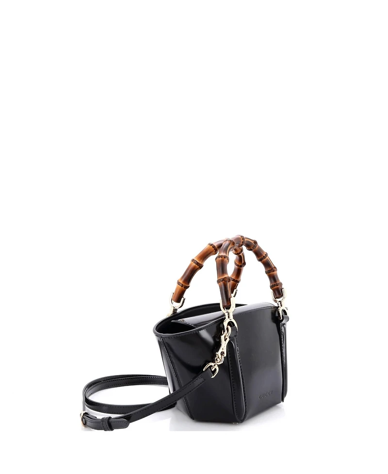 Pre-Owned Gucci Mini Bamboo Top Handle Tote Leather