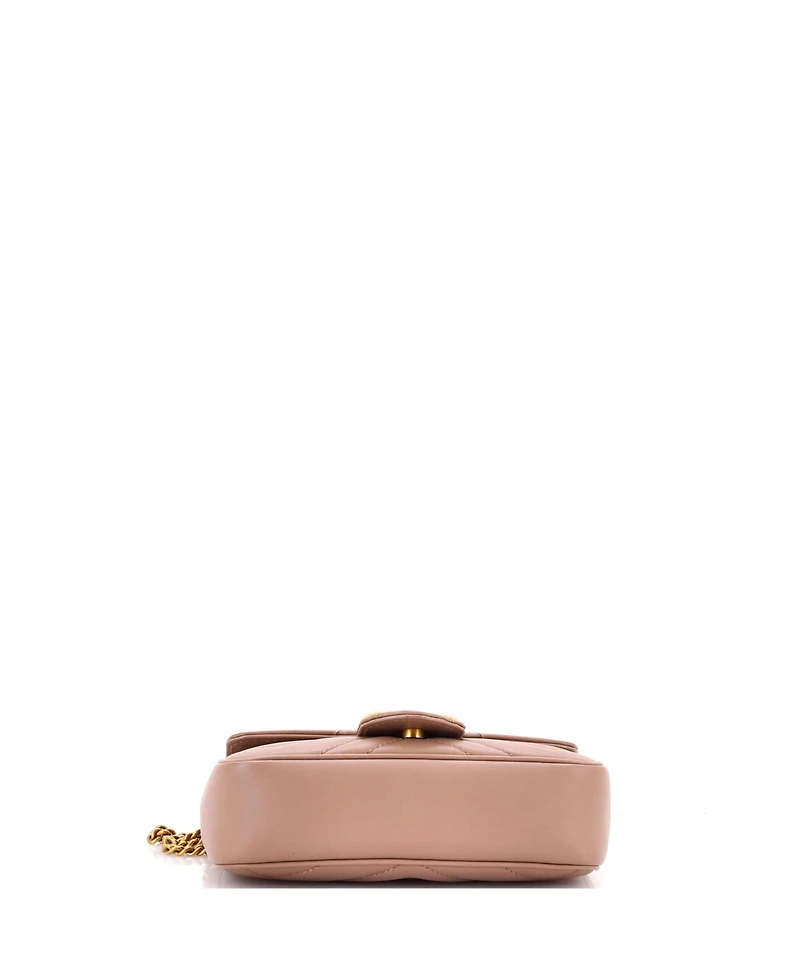 Pre-Owned Gucci Super Mini Gg Marmont Flap Bag Matelasse Leather