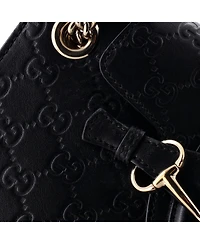 Pre-Owned Gucci Small Emily Chain Flap Shoulder Bag Guccissima Leather
