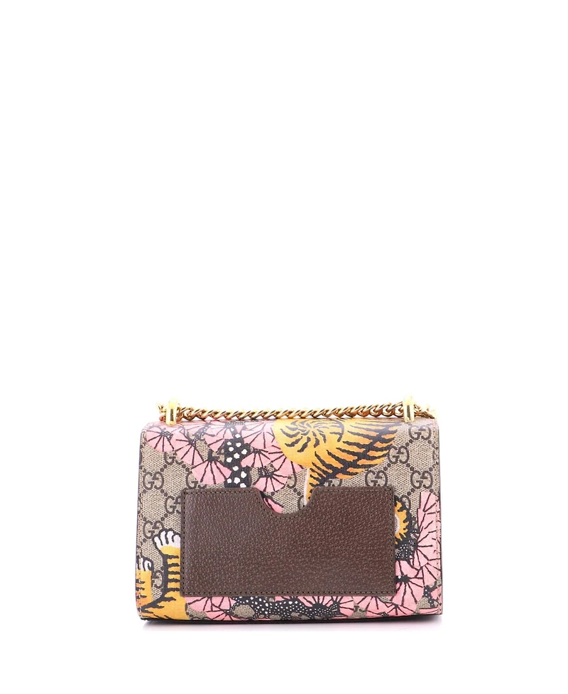 Pre-Owned Gucci Small Padlock Shoulder Bag Bengal Print Gg Coated Canvas