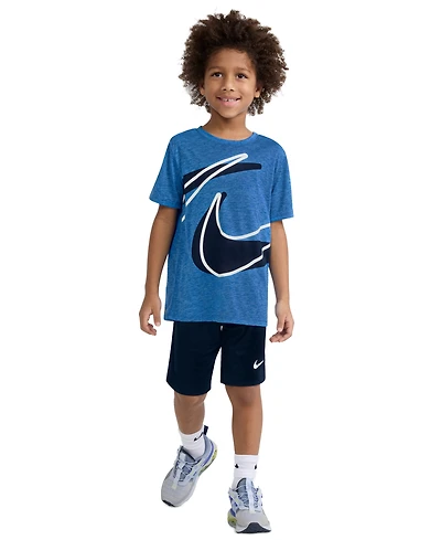 Nike Little Boys Dri-fit Swoosh T-shirt and Shorts Set, 2 Piece