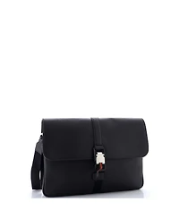 Pre-Owned Gucci Web Buckle Wristlet Briefcase Leather