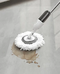 True & Tidy 1 Piece Round Mop Pad and 1 Piece Flat Mop Pad Replacement Set for Spray-360 Clean Everywhere Spray Mop Kit