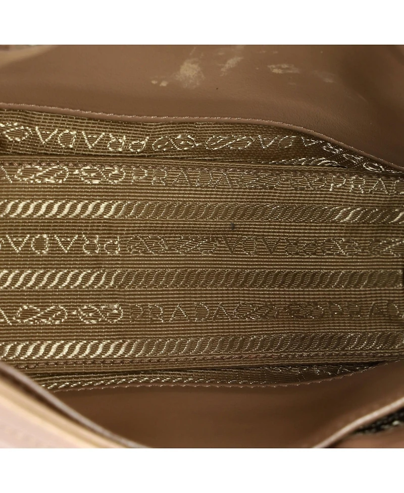 Pre-Owned Prada Small Curved Flap Chain Shoulder Bag Diagramme Quilted Leather