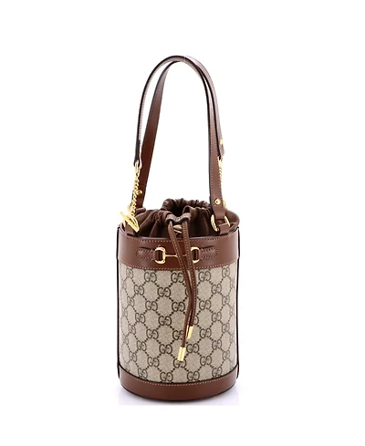 Pre-Owned Gucci Small Horsebit 1955 Bucket Bag Gg Coated Canvas with Leather