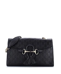 Pre-Owned Gucci Medium Emily Chain Flap Bag Guccissima Leather