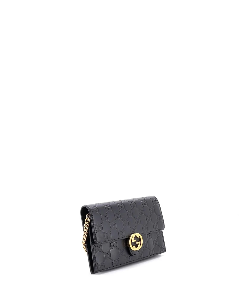 Pre-Owned Gucci Icon Wallet on Chain Guccissima Leather