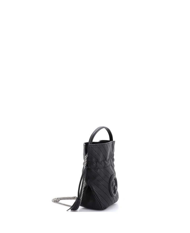 Pre-Owned Gucci Mini Blondie Nm Bucket Bag Diagonal Quilted Leather