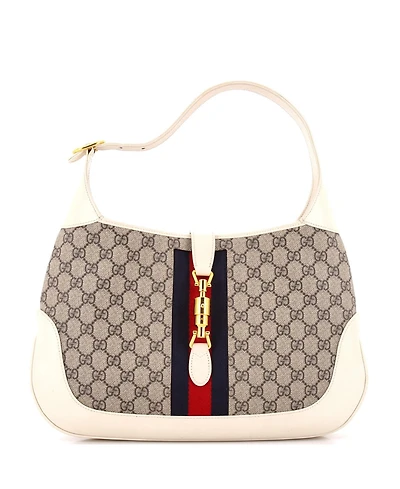 Pre-Owned Gucci Medium Jackie 1961 Hobo Gg Coated Canvas