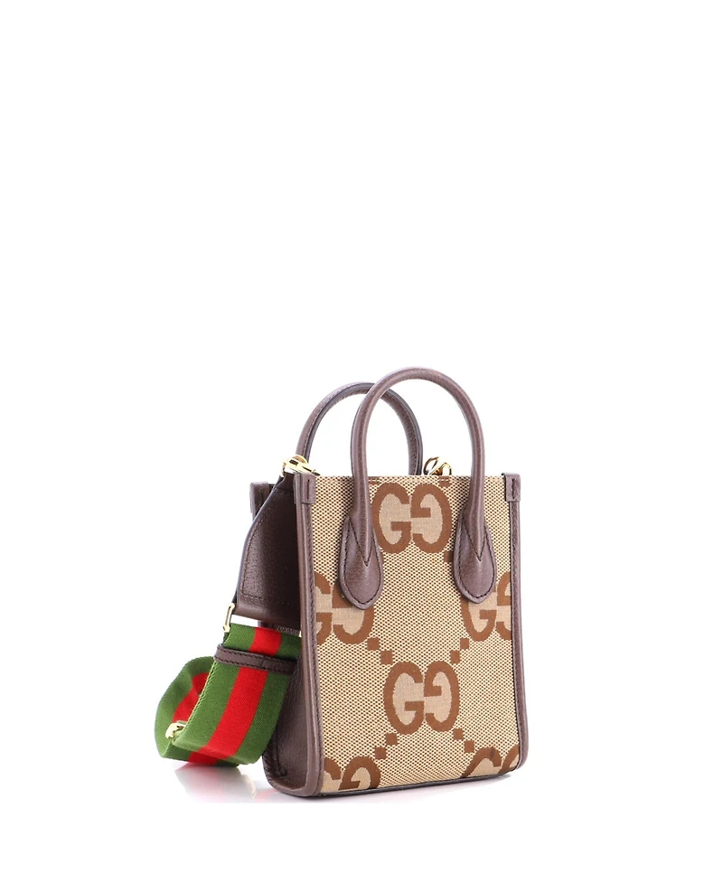 Pre-Owned Gucci Mini Vertical Tote Jumbo Gg Canvas