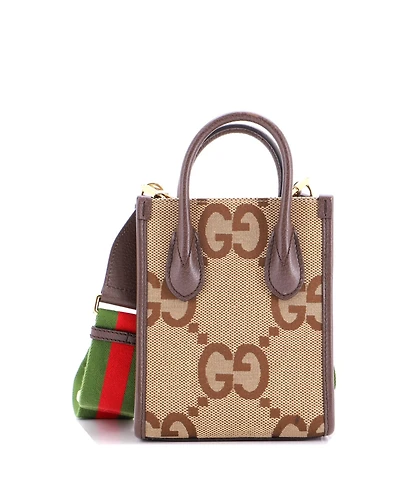 Pre-Owned Gucci Mini Vertical Tote Jumbo Gg Canvas