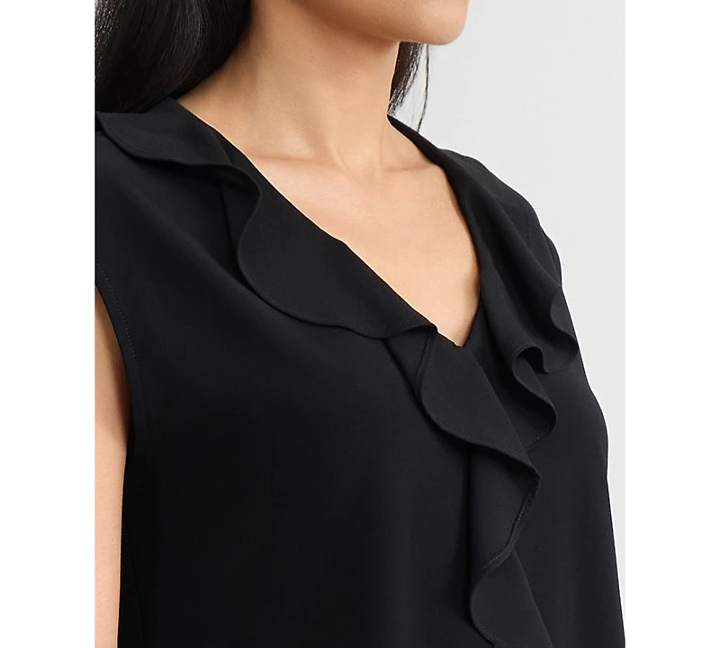 Kasper Women's Mixed-Media Ruffled Top, Regular & Petite
