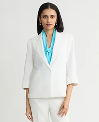 Kasper Women's Cuffed-Sleeve One-Button Blazer, Regular & Petite