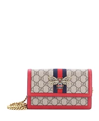 Pre-Owned Gucci Mini Queen Margaret Chain Wallet Gg Coated Canvas