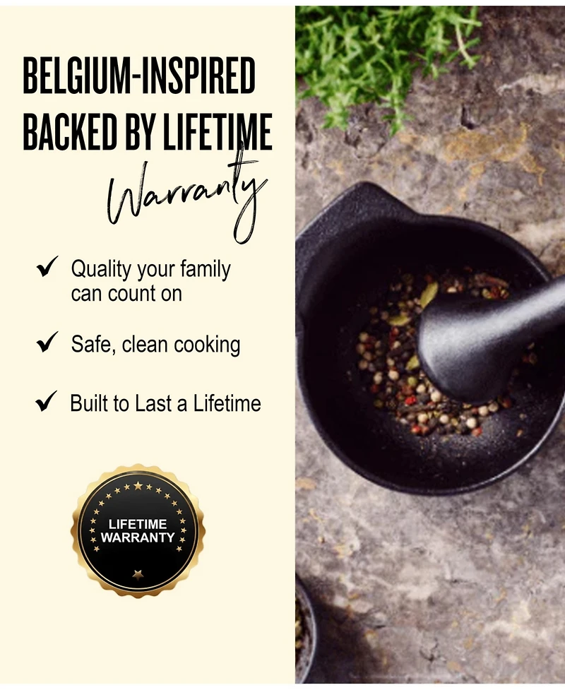 Alva Nori Enameled Cast Iron Mortar & Pestle Set - 2C Capacity