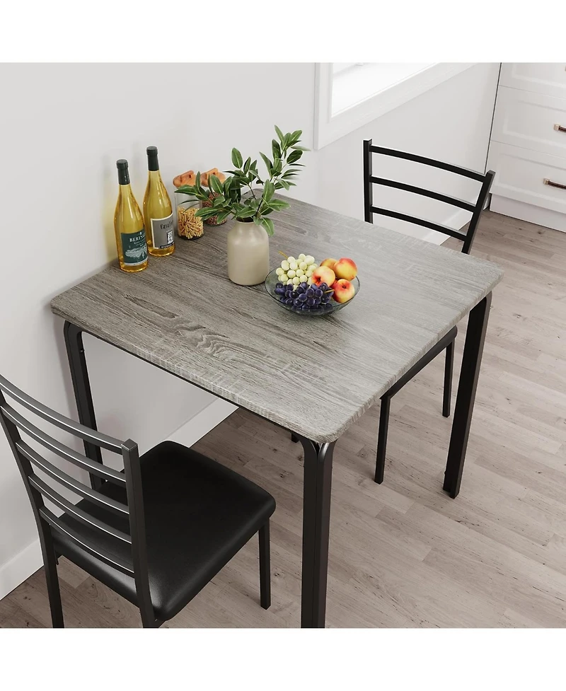 gaomon Dining Table for 2, Small Square kitchen Dinner Table Set for 2,Space Saving Wood Modern Dinette With Upholstered,Dining Room Furniture