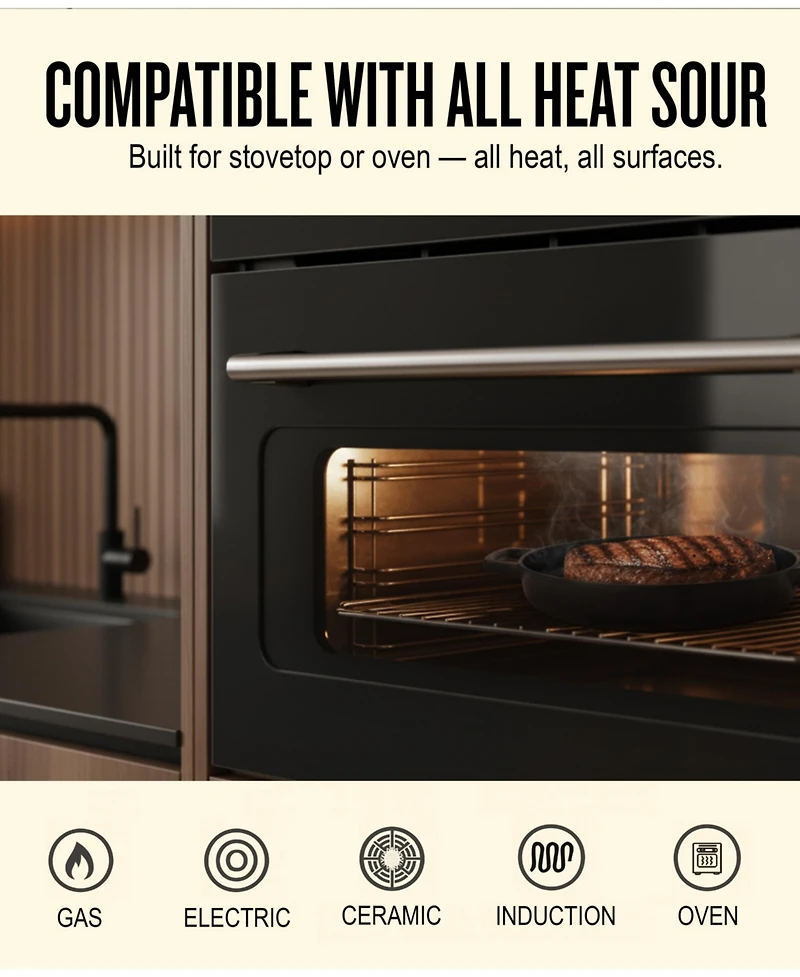 Alva Nori 11" Pre-Seasoned Cast Iron Grill Pan