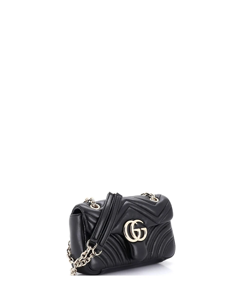 Pre-Owned Gucci Small Gg Marmont Nm Flap Bag Matelasse Leather