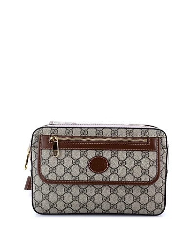 Pre-Owned Gucci Interlocking G Patch Buckle Backpack Gg Coated Canvas