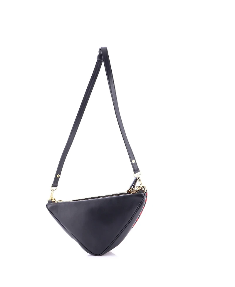 Pre-Owned Prada Mini Double Symbole Triangle Bag Leather and Jacquard