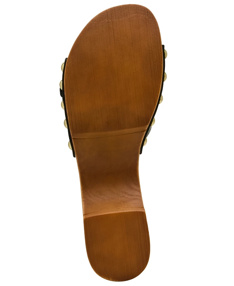 Steve Madden Women's Fredi Wooden Slip-On Slide Sandals