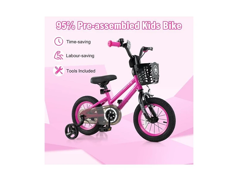 Hongge Kids Bike Adjustable Bicycle with Front Basket
