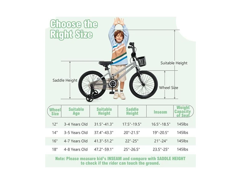 Hongge Kids Bike Adjustable with Transparent Chain Cover