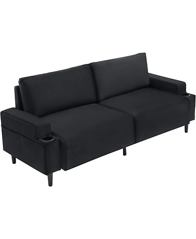 gaomon 80.7" Loveseat Sofa, Fabric Sleeper Couch with Wood Frame
