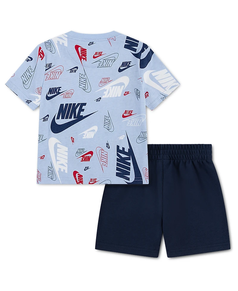 Nike Toddler Printed T-Shirt & Lightweight French Terry Shorts, 2 Piece Set