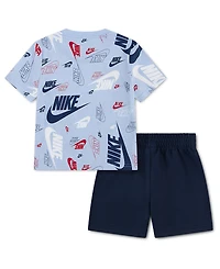 Nike Toddler Printed T-Shirt & Lightweight French Terry Shorts, 2 Piece Set