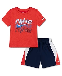 Nike Toddler Boys' 2T-4T Short-Sleeve T-Shirt and Shorts, 2-Piece Set
