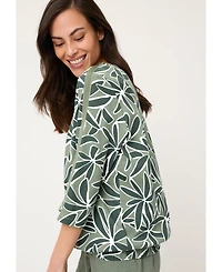 Olsen Women's Palm Design Jersey Top