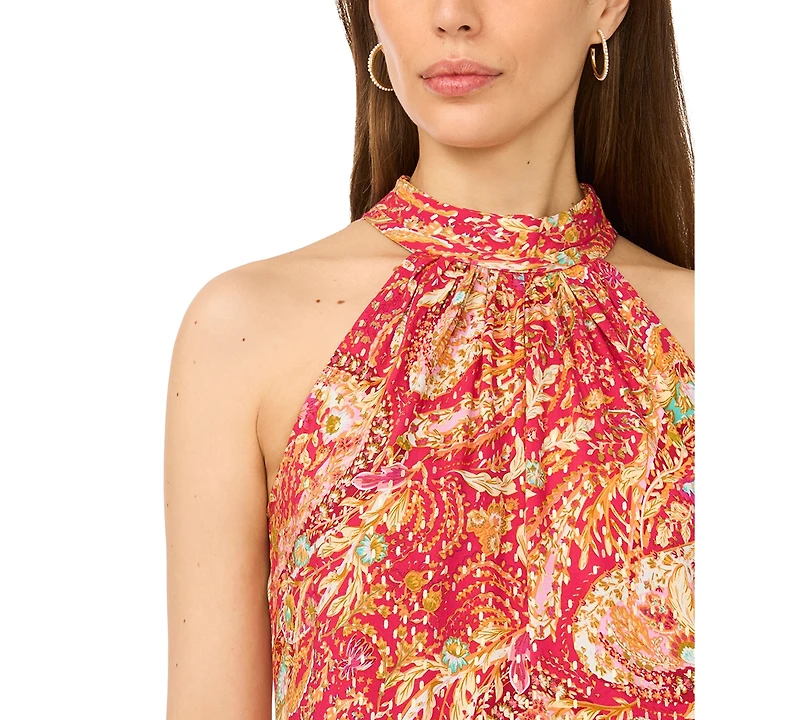 Msk Women's Halter Neck Tiered Maxi Dress