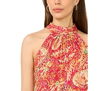 Msk Women's Halter Neck Tiered Maxi Dress