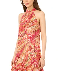 Msk Women's Halter Neck Tiered Maxi Dress