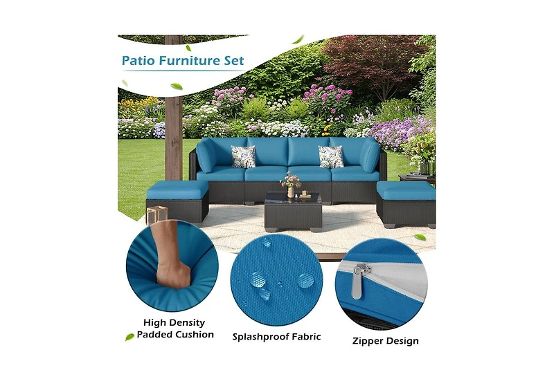 Aecojoy 7 Piece Outdoor Patio Furniture Set