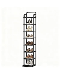 Yigii Vertical Shoe Rack Narrow Tower Adjustable Shelves 2 Hooks