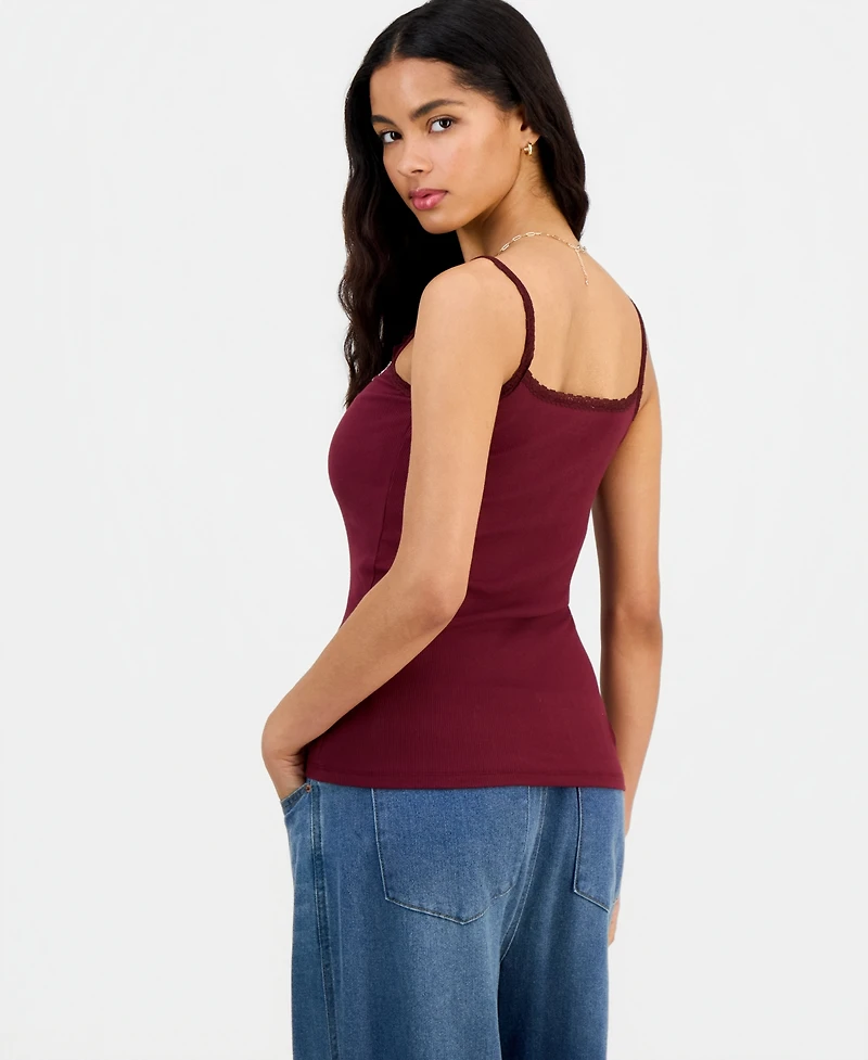 Sincerely Jules Juniors' Beaded-Trim Y2K Camisole