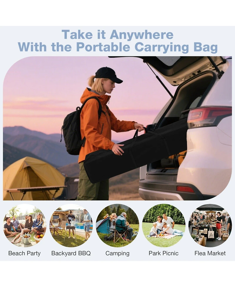 Gymax 10 x Ft Pop up Canopy Tent w/Carrying Bag 4 Sandbags 8 Stakes Wind Ropes