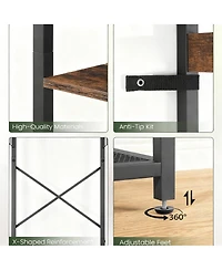 Yigii Coat Rack Freestanding Hall Tree Hanging Rail Shelves Industrial Entryway