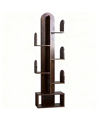 Yigii Cactus Tree Bookshelf Wood Corner Storage Rack