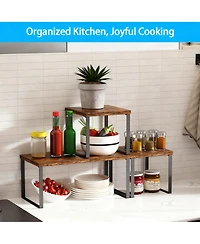 Yigii Adjustable Stackable Corner Shelf Organizer