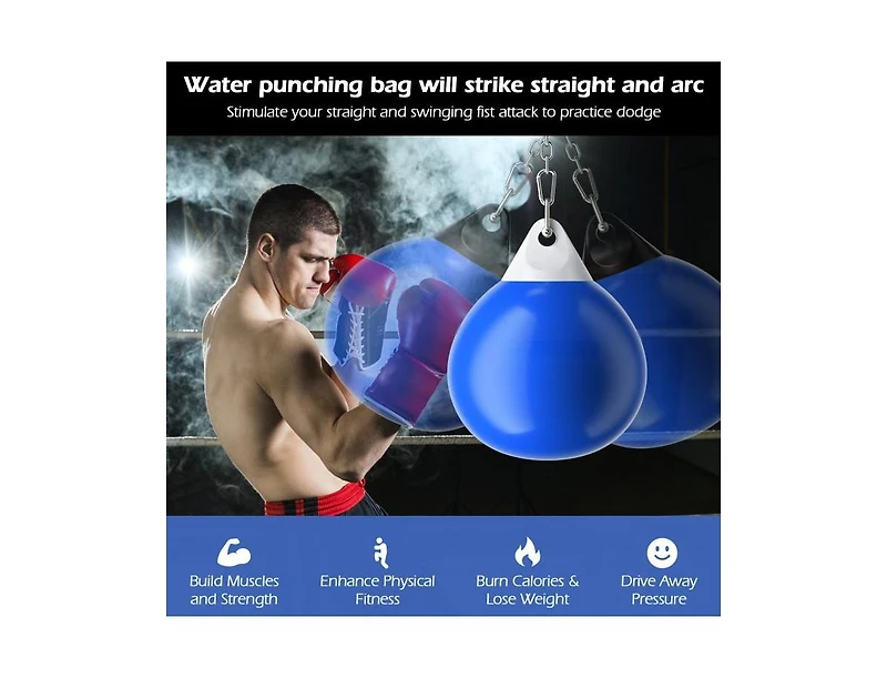 Hongge 18 Inch 110 Pound Heavy Punching Water Aqua Bag with Adjustable Metal Chain
