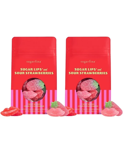 Sugarfina Sweet Escape Sugar Lips Sour Strawberries Candy Mix Bag, 2-Pc.