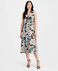 Kasper Women's Sleeveless Tie-Front A-Line Dress