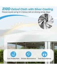 Gymax 10 Ft x 10 Ft Pop-Up Canopy Tent w/ Mesh Netting Carry Bag 8 Stakes and 4 Ropes Outdoor