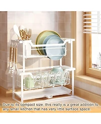 Yigii 2-Tier Dish shelf Drainboard Narrow Space