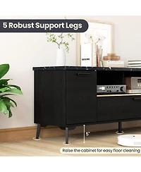 Sugift Tv Stand with Flip Door Cabinet for TVs