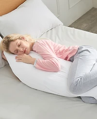 Cheer Collection Hypoallergenic Down Alternative Side Body Pillow with Zippered Cover